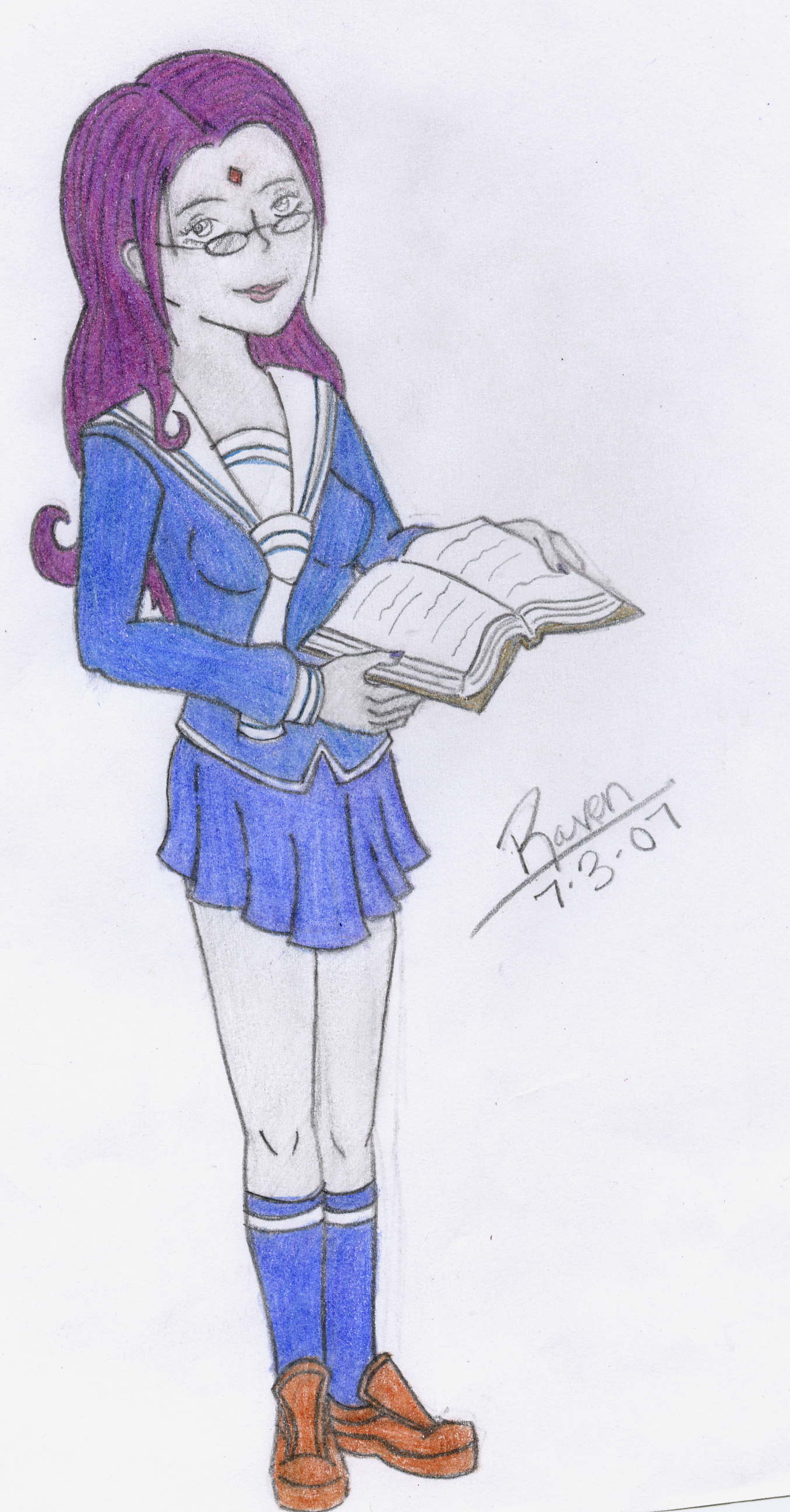 Raven in a school uniform by kairiluvsora101