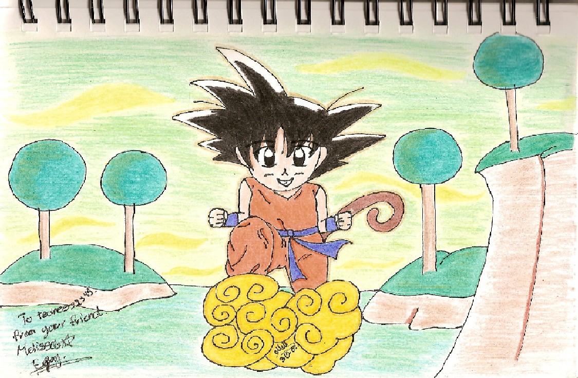 Goku on Nimbus! by kamatari17