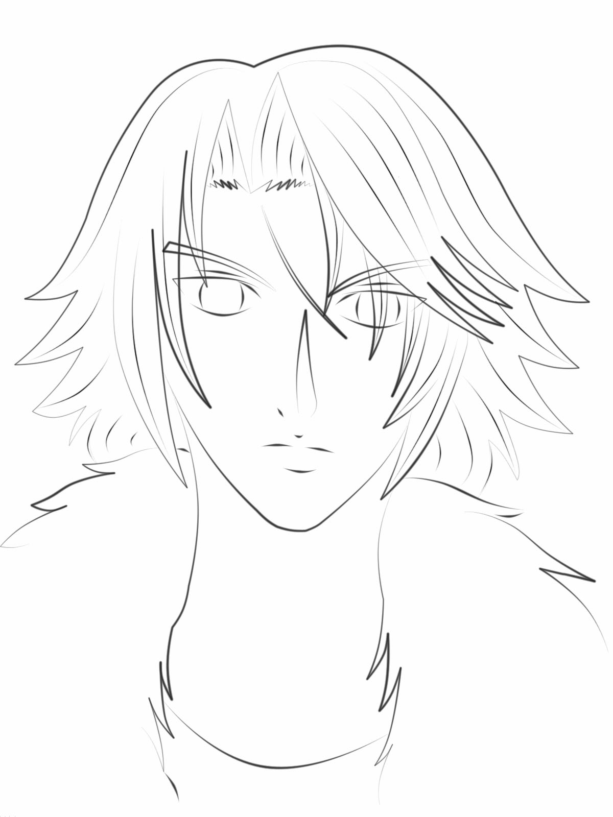 Squall (Leon) Lineart Practice by kamatari17