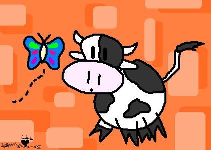 A Cow and a Butterfly by kamikoko