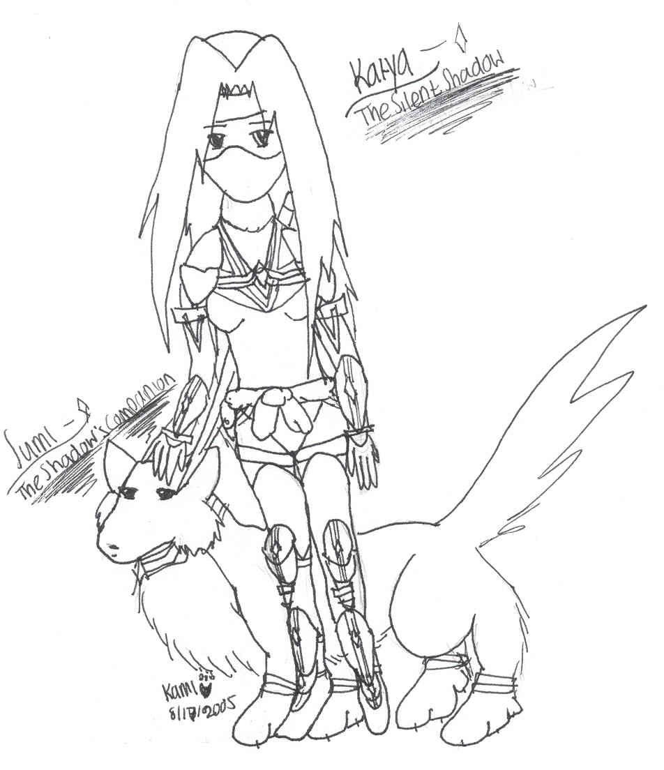 Karya - My Animan RP Character ! (line art) by kamikoko