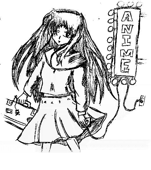 sketchy anime girl by kamui_lover