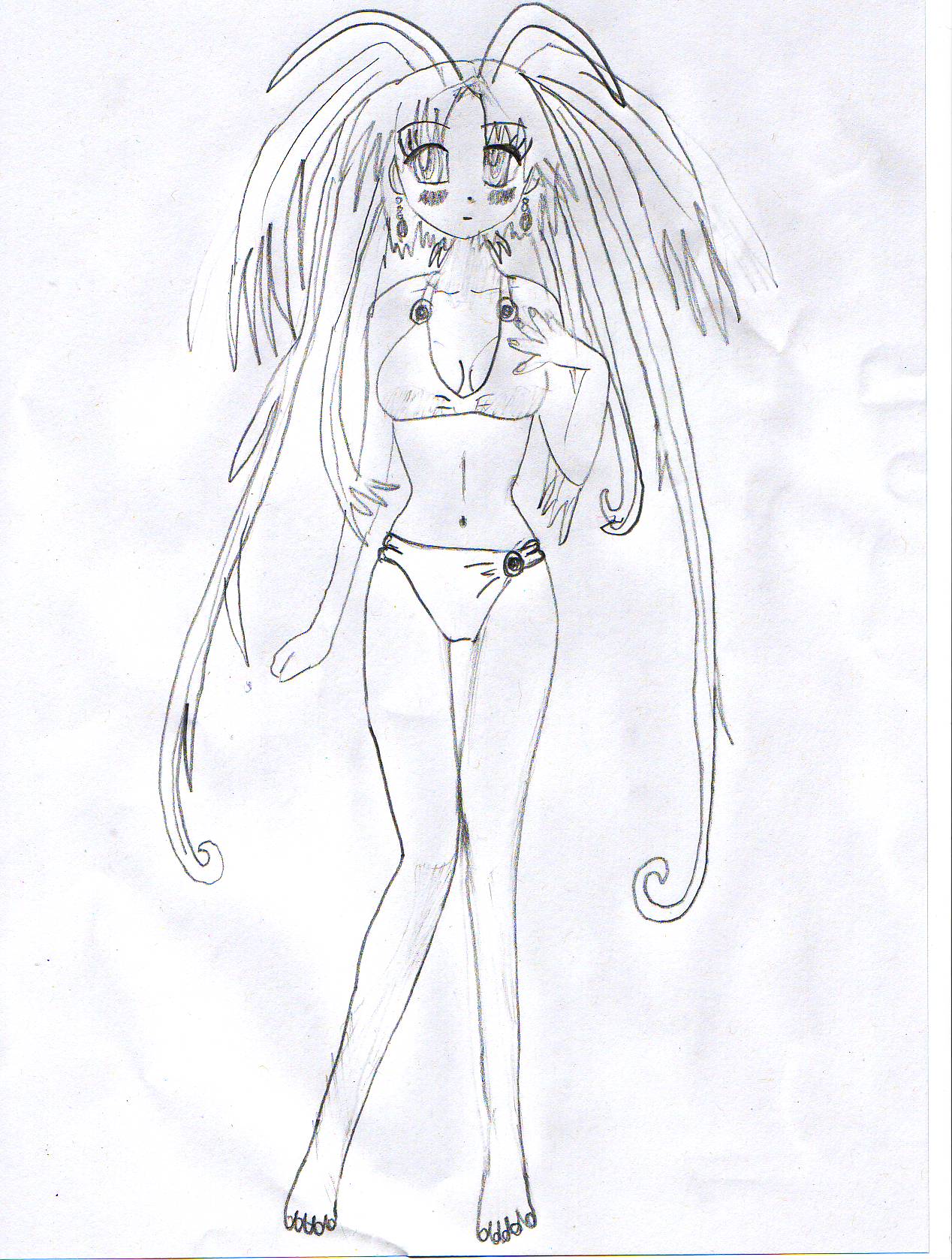 manga drawing Bikini