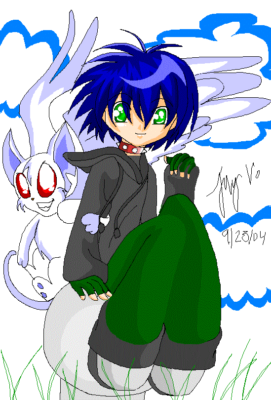 Random Anime boy and ugly creature by kawii011