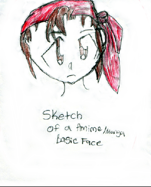 Sketch of a Anime/manga basic face by kayko3rd