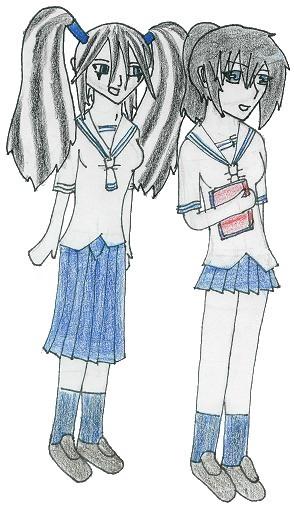 Akito And Spaz, Schoolgirls ^_^ by keera_punked_out