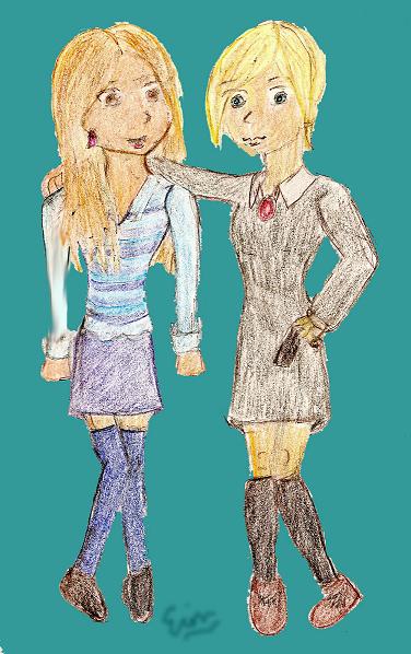 Claire and Jennifer~RQ for bluefairy421 by khangel04