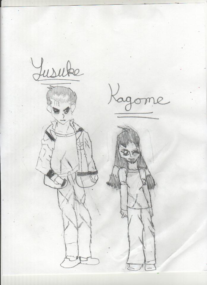Yusuke and his cousin Kagome by kiaragurl03