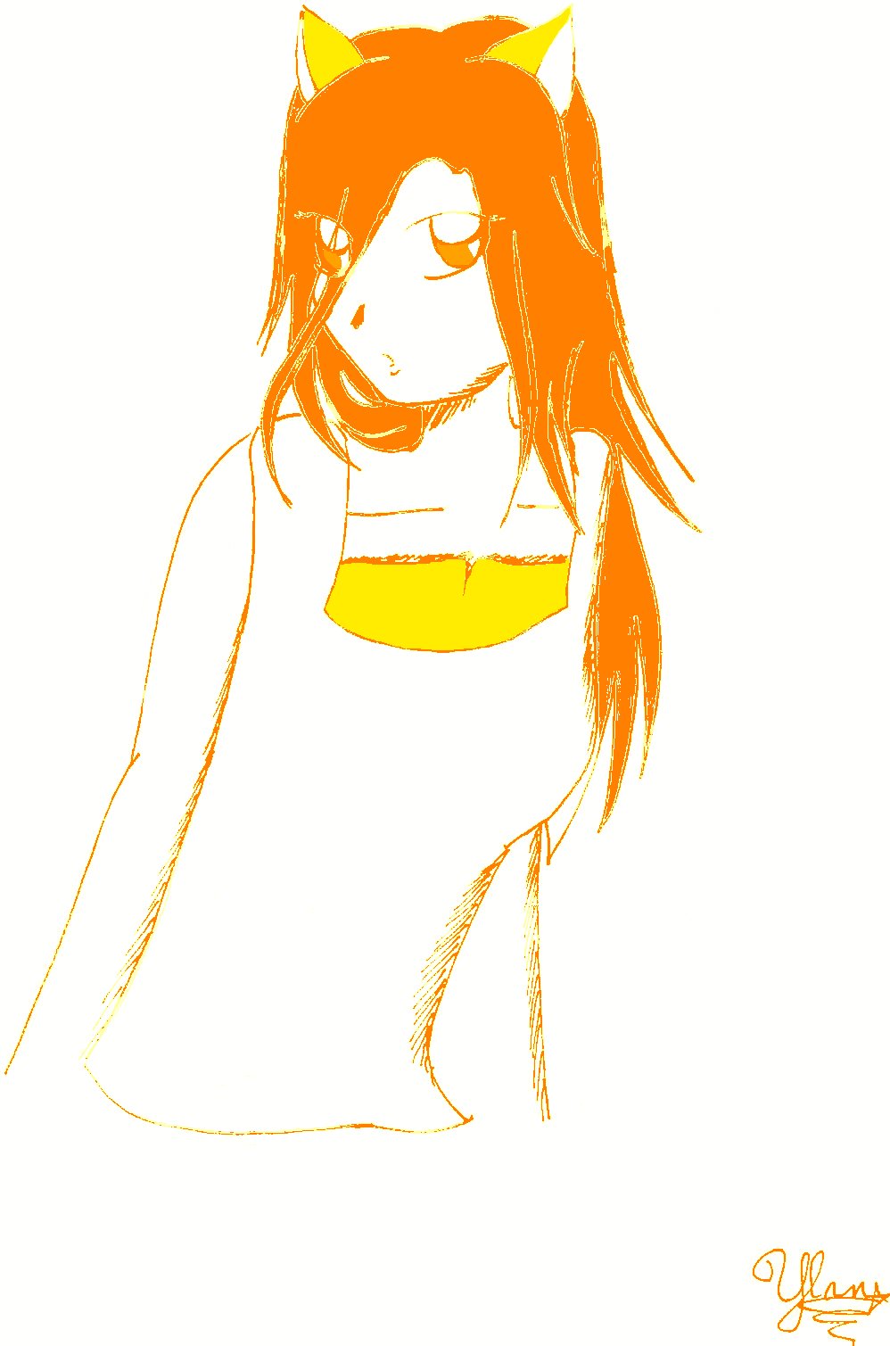 Neko Girl - Orange by kidamazone