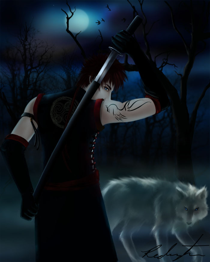 moonlit warrior by kikyiou_666