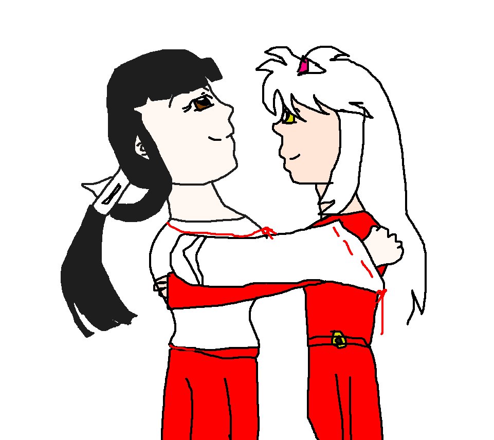 kikyo and inuyasha huging requset for zelda41 by kikyo1267
