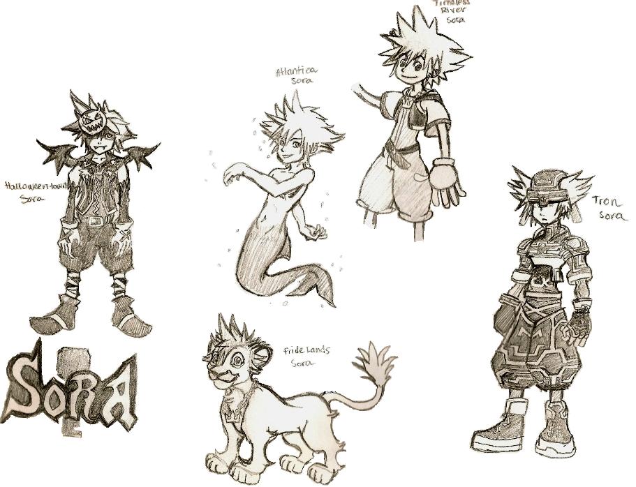 Many Faces of Sora: reference sketches by killerrabbit05