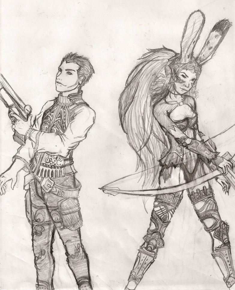Fran and Balthier: Ready to Fight *request for Meesaw* by killerrabbit05