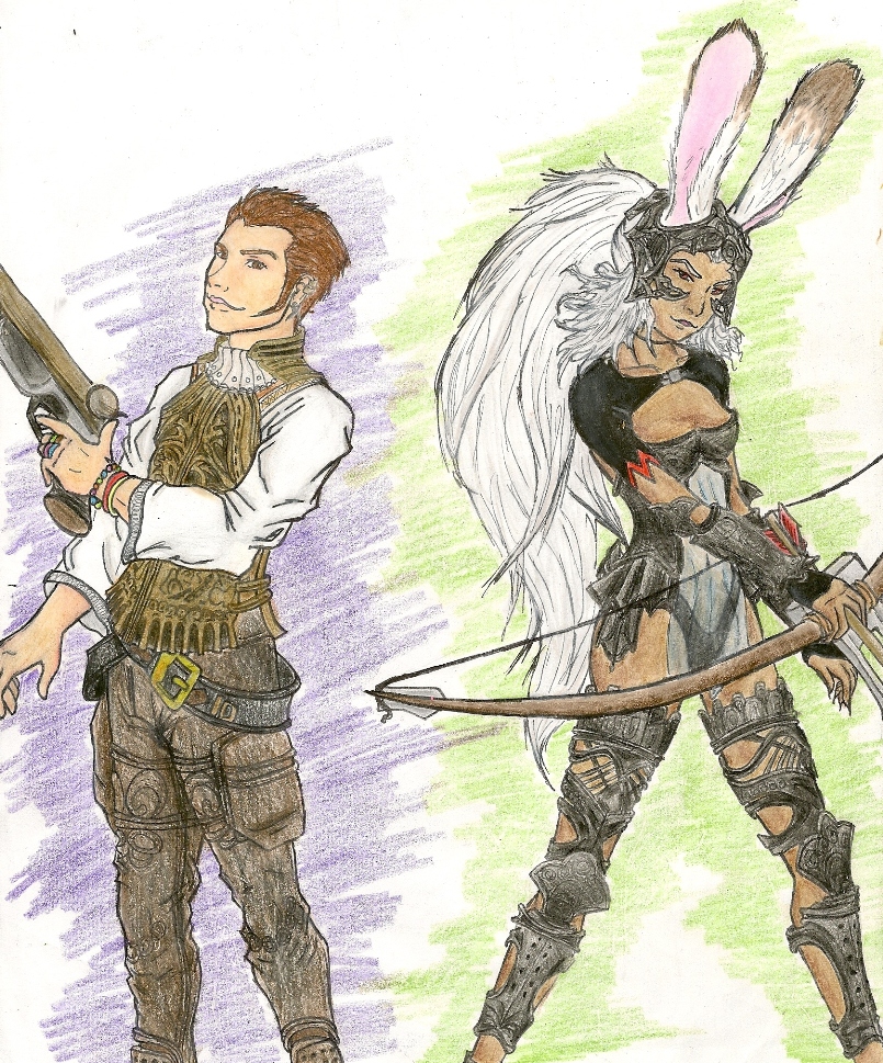 Balthier and Fran Ready to Fight *request for Meesaw* by killerrabbit05