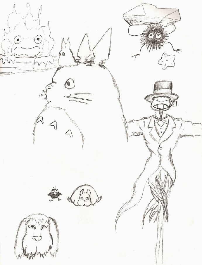 Some Miyazaki Critter Doodles by killerrabbit05