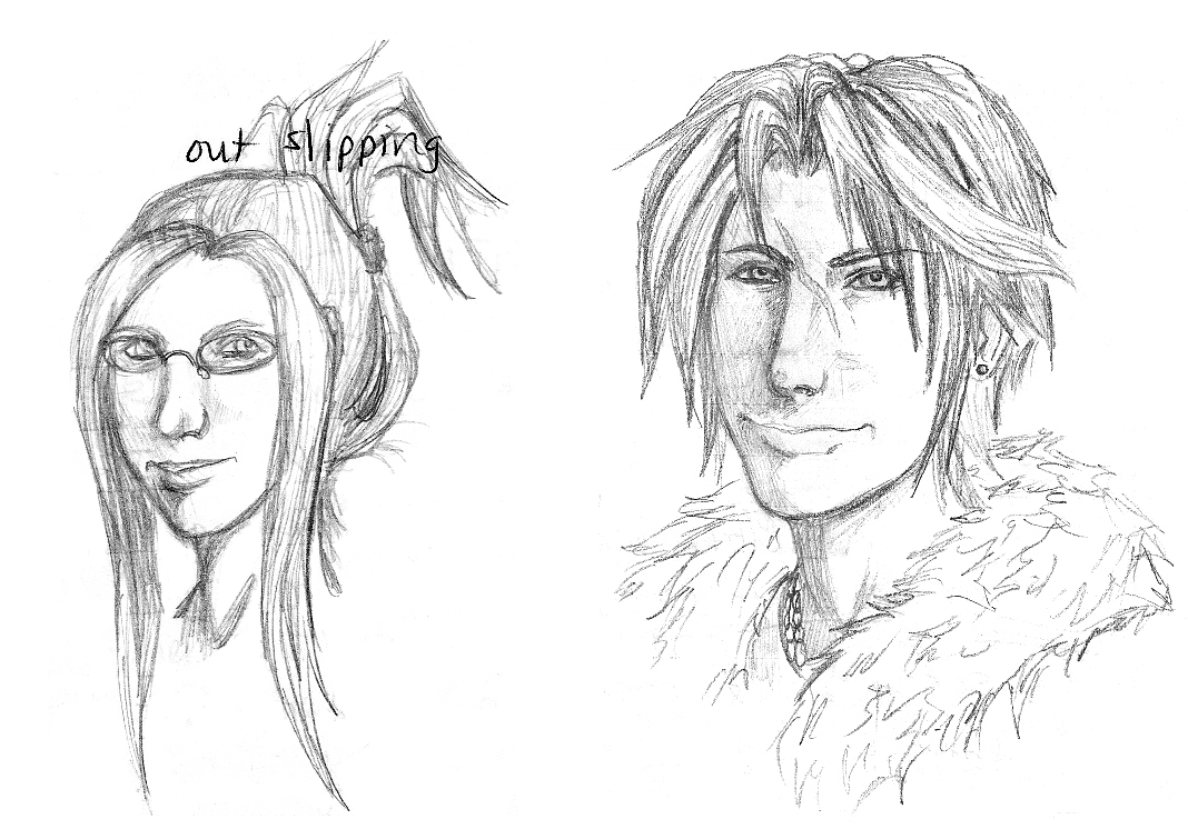Squall and Quistis Portrait Sketches by killerrabbit05