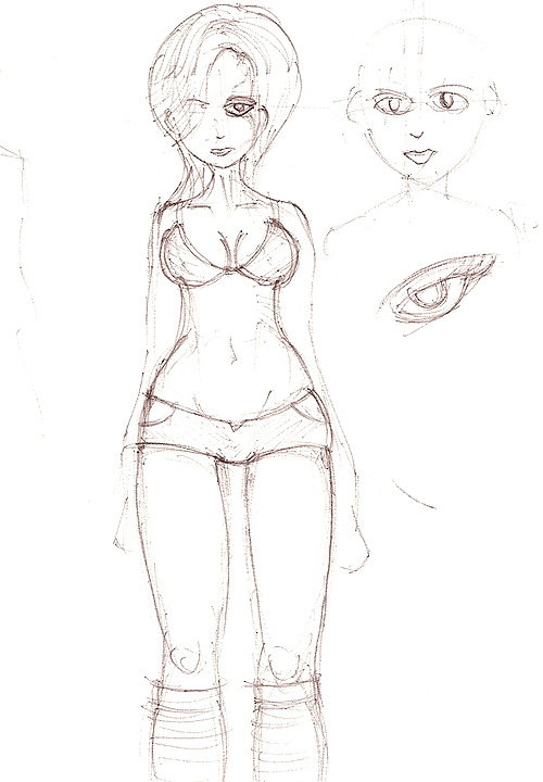 Sketch of Girl in skimpy outfit by kirklandcoke