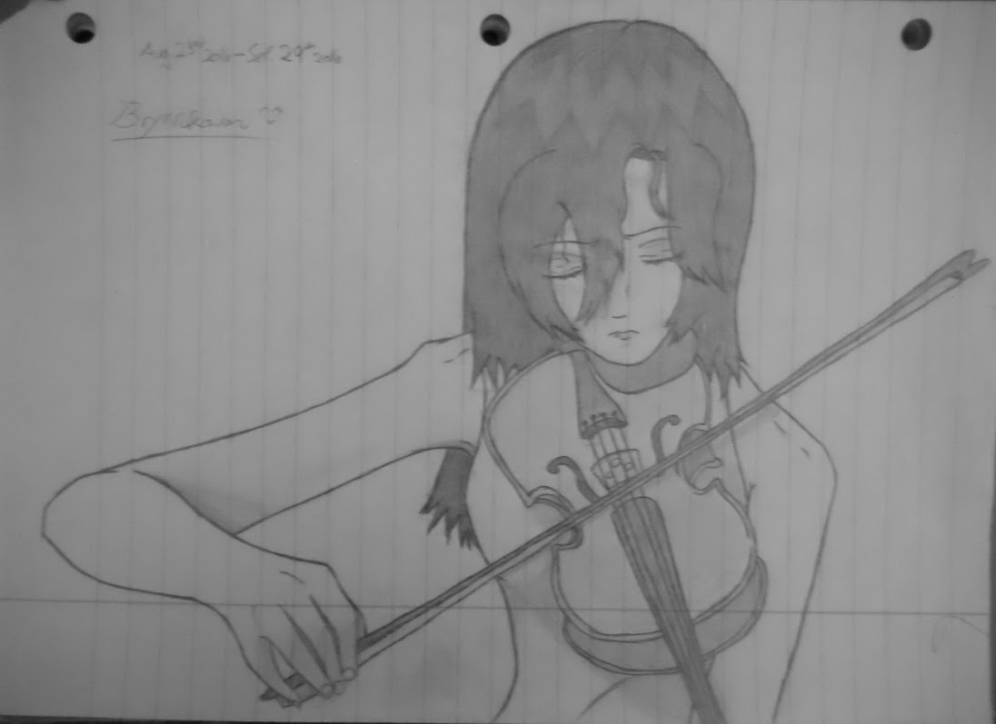 Girl playing the violin by kitsunebi