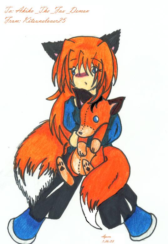 *Art trade with Akoki_The_Fox_Demon* by kitsunelover25