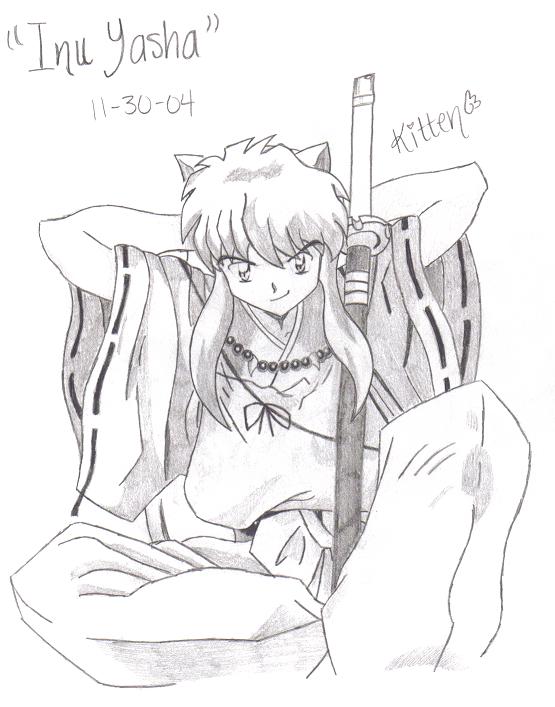 A Sketch of Inu Yasha by kittengirl