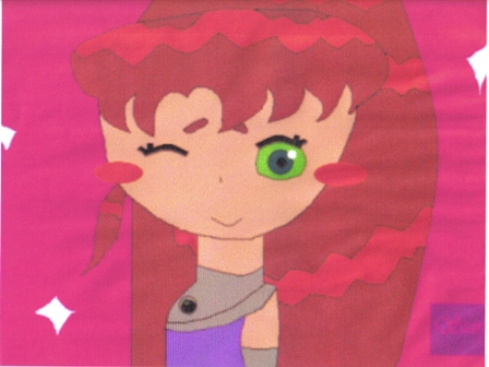 Starfire Blushing-Done in paint by kitty_kat2145