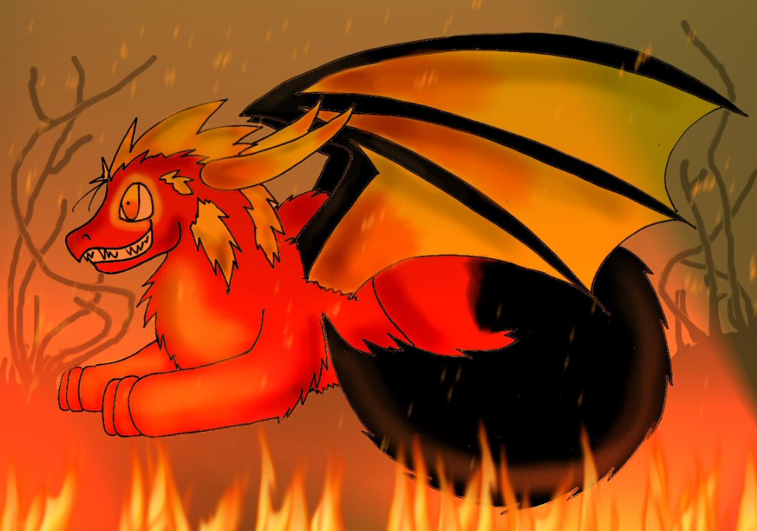 Psychotic-dragon-wolf-fire-thing by kittykatcrazy123