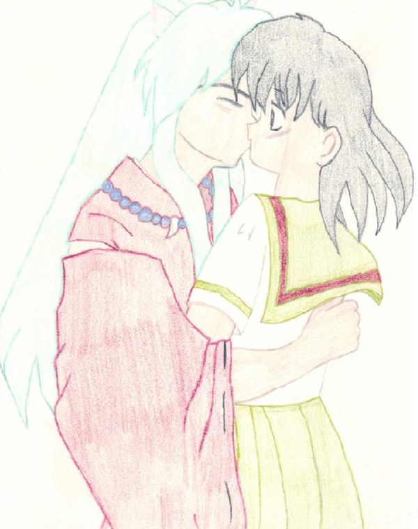 inuyasha and kagome kiss by kittyrox9693