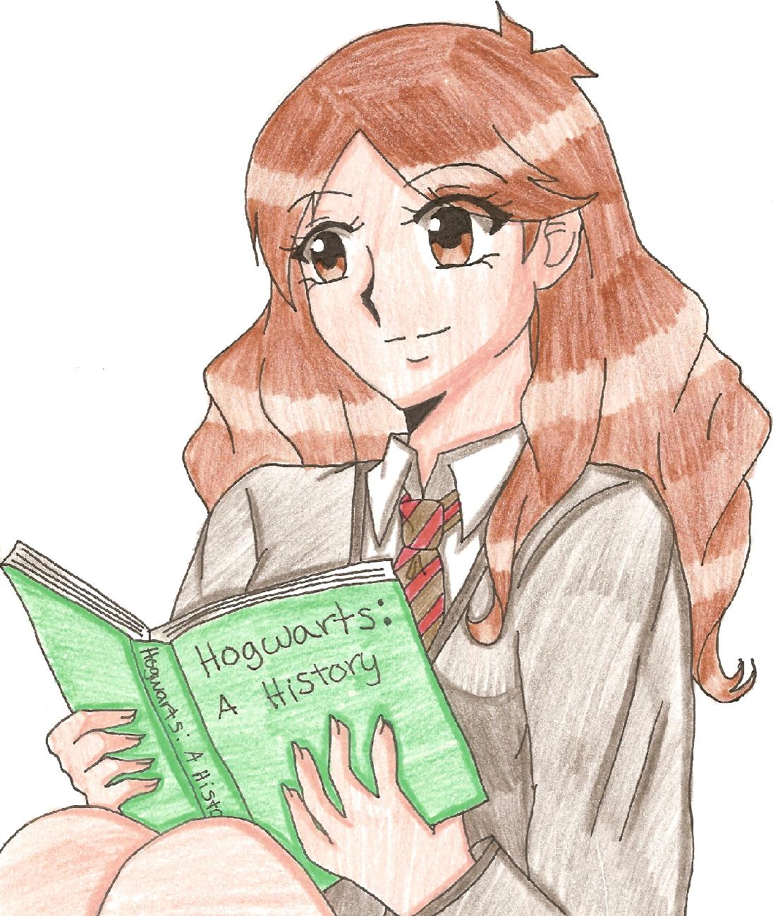 Hermione reading by kittysan5