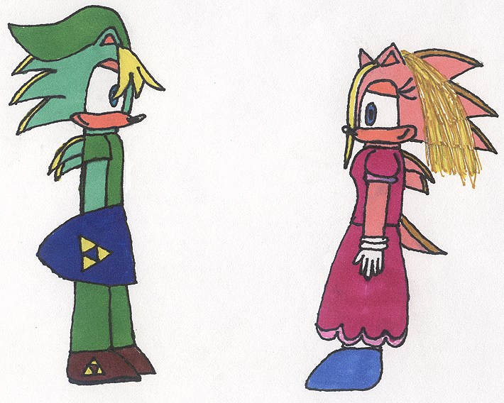 Link and Zelda the Hedgehogs by kittyshootingstar