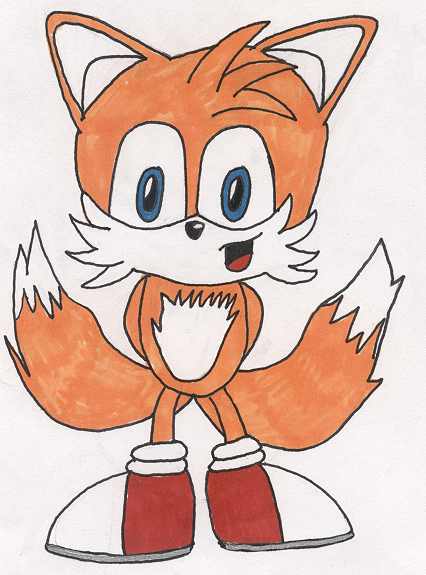 A rather chibi Tails! by kittyshootingstar