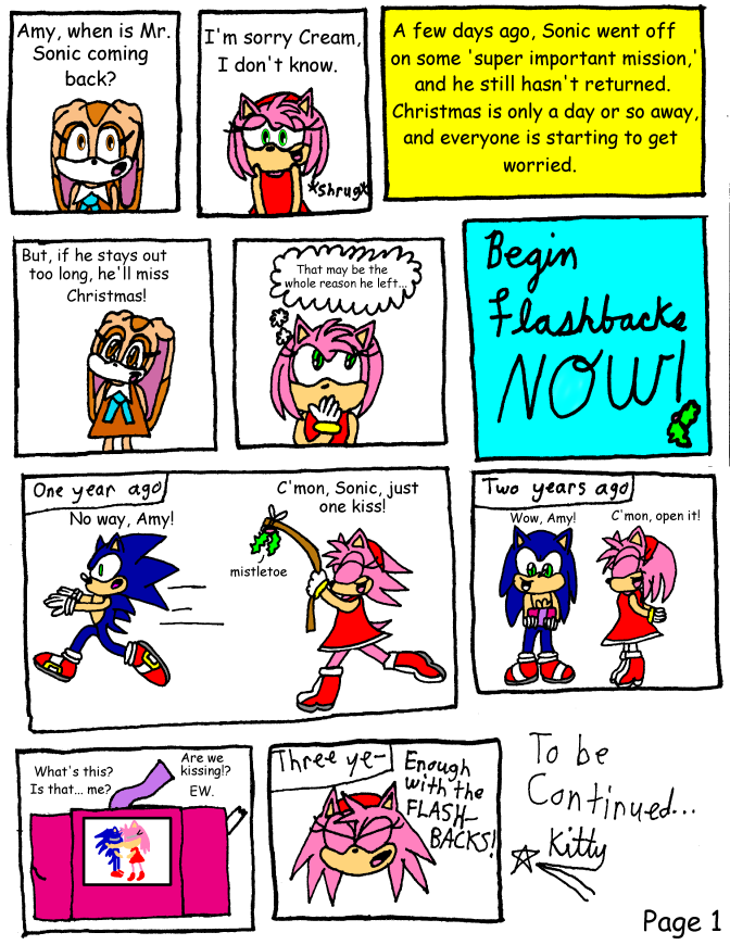 A Sonic Christmas Comic page 1 by kittyshootingstar