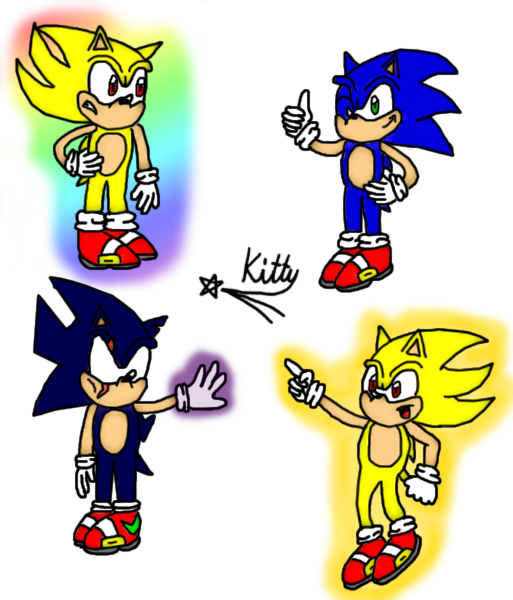Forms of Sonic by kittyshootingstar