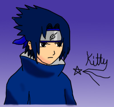 Sasuke portrait with attempted shading by kittyshootingstar