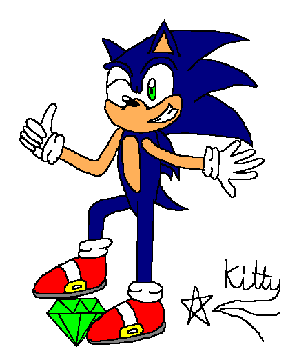 Sonic on Paint by kittyshootingstar