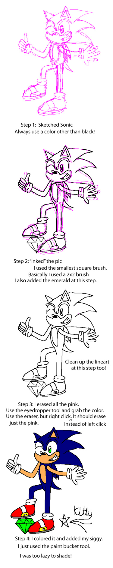 How I made my Sonic on Paint by kittyshootingstar