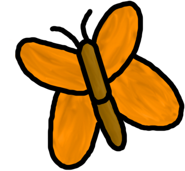 A simple orange butterfly by kittyshootingstar