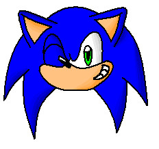 Some random Sonic Head on Paint *with shading* by kittyshootingstar