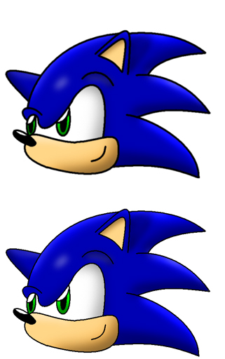 Two sonic heads - two lineart techniques by kittyshootingstar