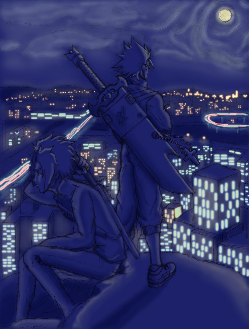 Chosokabe and Yoshikuni Overlooking a city by knucks922