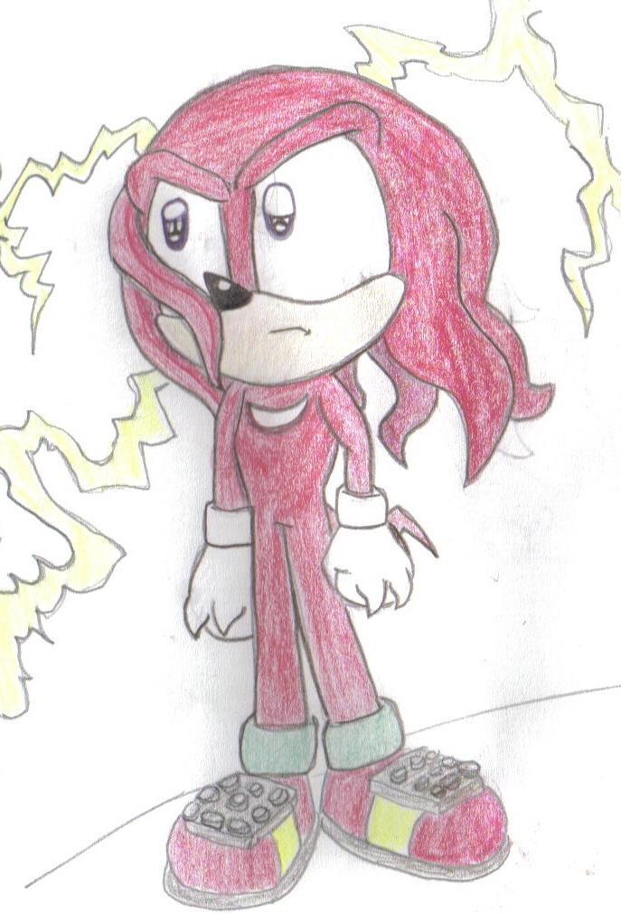 Knuckles In Lightning by knux_and_rouge_fan