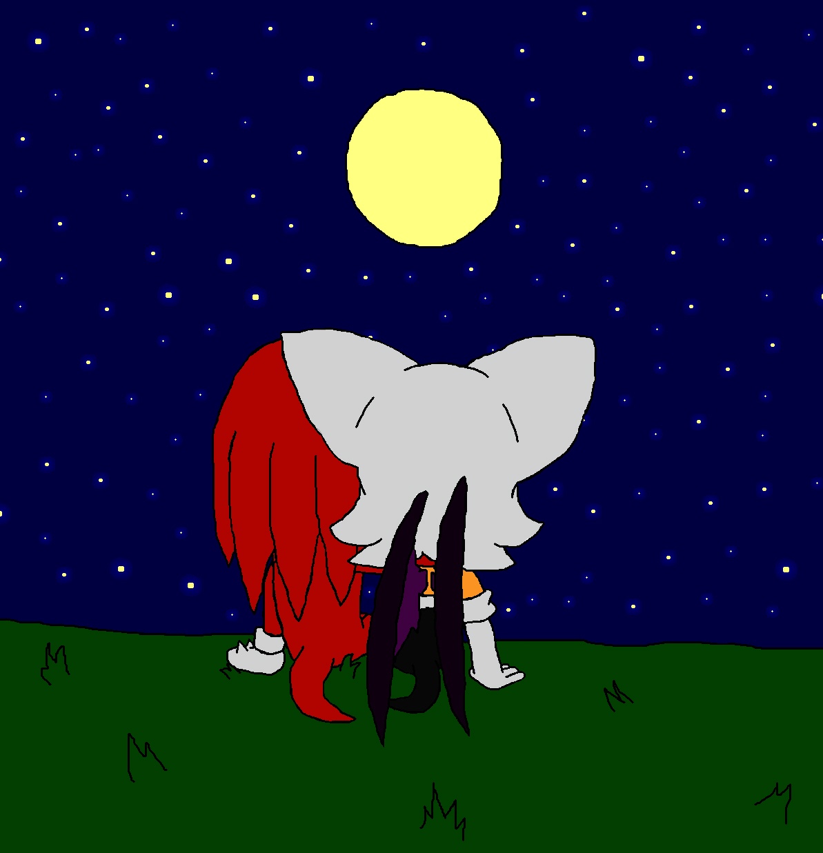 Under The Moon (Knouge) by knux_and_rouge_fan