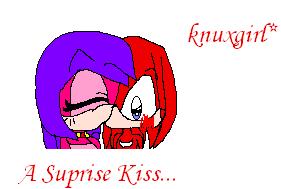 Suprise Kiss by knuxgirl