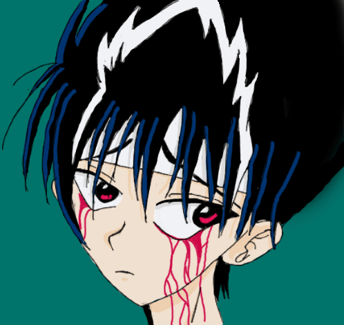 Hiei's Crying Blood... by kohaku_theblackwolf