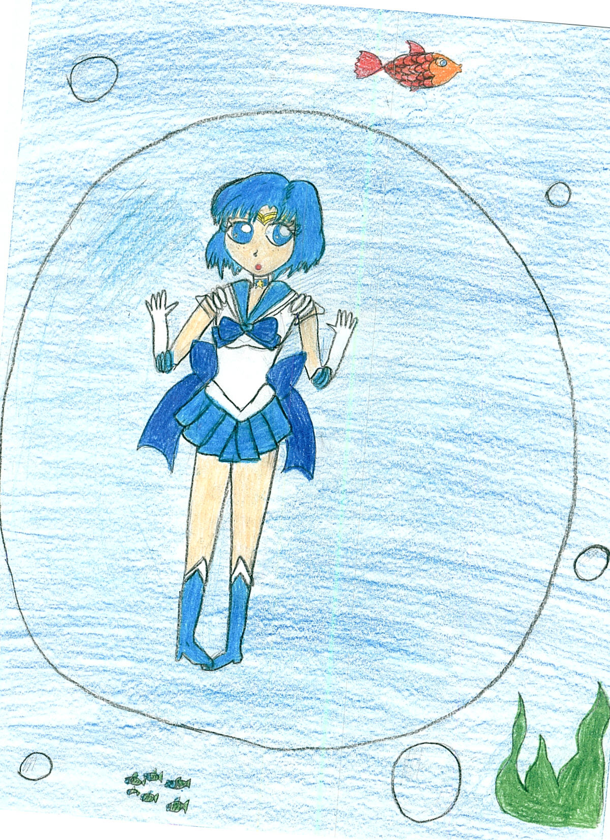 Sailor Mercury in a Bubble by koolkat447