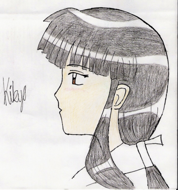 Kikyo Profile (colored) by krazykitsune14