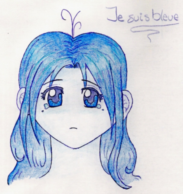 Je Suis Bleue (Sad Chibi Me) by krazykitsune14