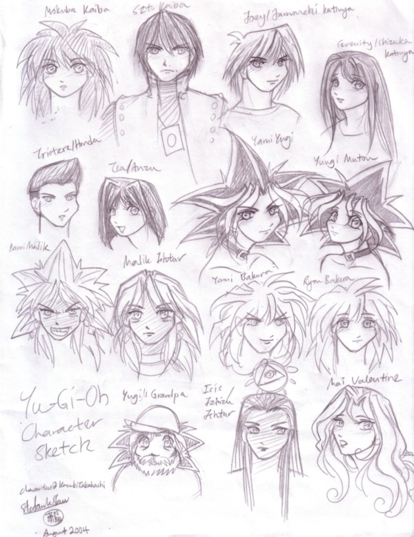 YuGiOh characters sketch by kriska