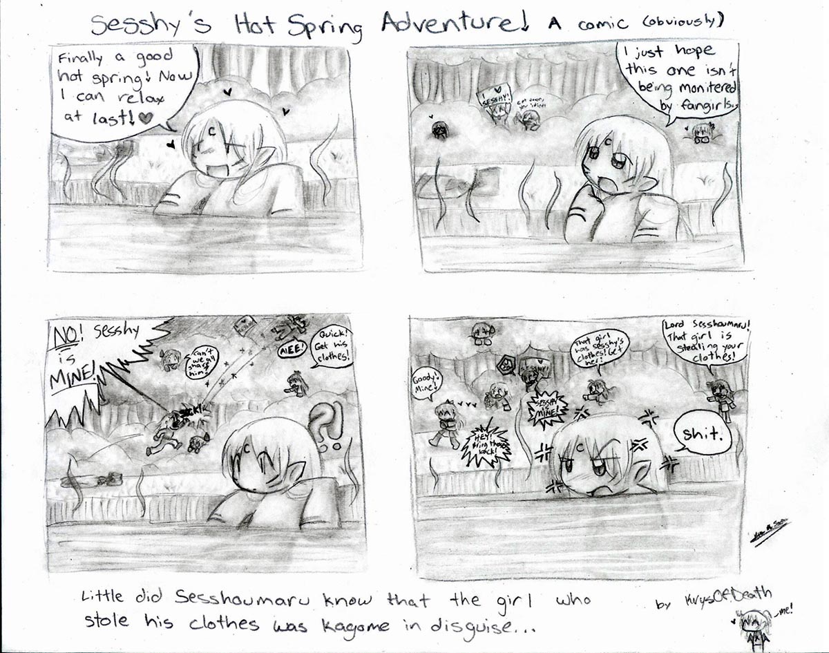 Sesshy's Hot Spring Adventure by krysofdeath