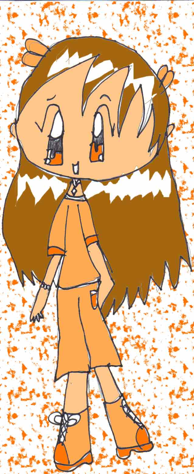 girl in orange cute picture by kura-san64