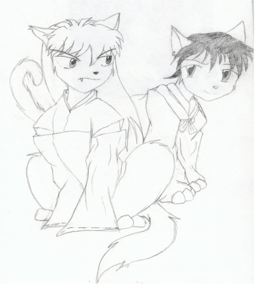 Inuyasha and Miroku are Kitties!!! by kuramas_girl